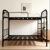 Lit superposé double en fer style nordique avec sommier à lattes métalliques, gain de place, lit superposé double détachable pour auberge, appartement, maison multi-étagères