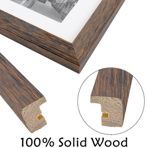 8x20 <b>Picture</b> <b>Frame</b> Set 2 Rustic Brown <b>Wood</b> Durable Collage Display <b>Frames</b> Tempered Glass 4x6 8x20 Mats Horizontal/Vertical Wall - Product Image 5