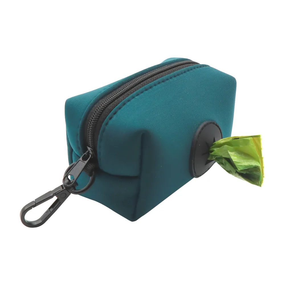 Yüksek kalite özel moda köpek Poop dağıtıcı tuval çanta Pet atık torbası Zipper Zipper çanta tutucu ile fermuar