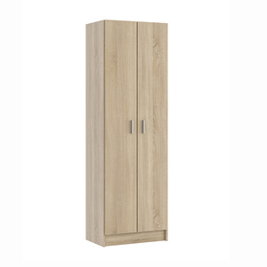 Armoire multi-usage en chêne canadien à plusieurs étagères 180x58x37cm pour le rangement et l'organisation à domicile - Product Image 1