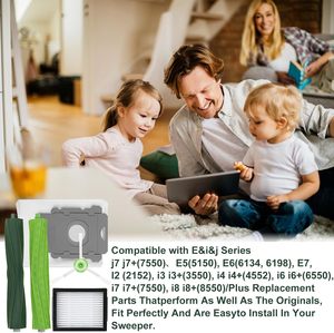Kit de pièces de rechange durables : brosses en caoutchouc, filtres HEPA, sacs à poussière compatibles avec les robots aspirateurs iRobot Roomba séries E, I, J, I3, I7, J7, E5 - Product Image 6