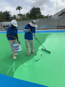 Revêtement de terrain de volley-ball professionnel en acrylique, dalles de sol multisports professionnelles, peinture de surface solide amortissante - Product Image 1