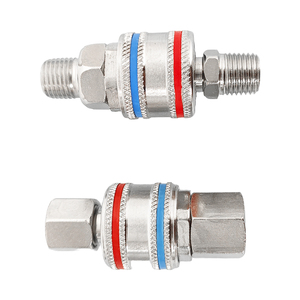 Set di Connettori Rapidi Pneumatici 1/4 Maschio-Femmina, Raccordi Anti-Perdita per Compressore d'Aria - Product Image 1