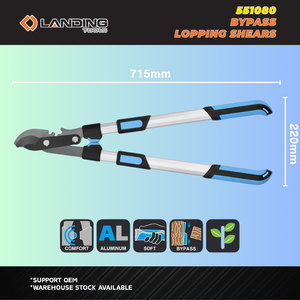 Tijeras de podar bypass 551080 para jardín, corte de 40 mm, mango de aluminio de 715 mm con agarre suave, fabricante personalizado de equipos para árboles - Product Image 6