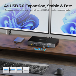 Tesmart 100m DisplayLink <span class=keywords><strong>HDMI</strong></span> KVM Extender hỗ trợ USB 3.0 4K 60Hz 1000M Ethernet tích hợp tai nghe máy phát và máy thu - Product Image 3