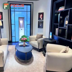 Vitrine de présentation de bijoux en verre avec éclairage LED mural de qualité supérieure, en bois, de luxe, moderne, à montage mural - Product Image 4