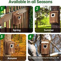 Vente en gros directe d'usine : Nichoirs en bois créatifs pour l'extérieur, cages à oiseaux en bois massif, nids pour colibris, mangeoires en bois, maisons pour oiseaux