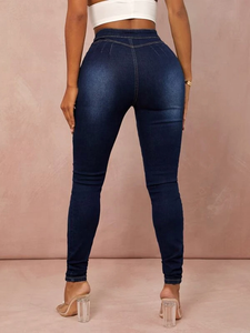 <span class=keywords><strong>Jean</strong></span> <span class=keywords><strong>Slim</strong></span> Stretch pour <span class=keywords><strong>femme</strong></span>, pantalon crayon, <span class=keywords><strong>Slim</strong></span>, décontracté, taille haute, Double boutonnage, noir, OEM - Product Image 6