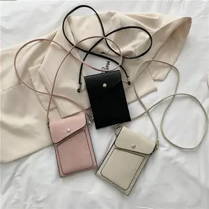 Kore moda omuzdan askili çanta kadın okul Mini PU telefon tek kollu çanta Ins moda el çantası öğrenci kızlar için