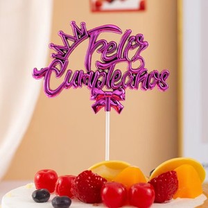 Décoration de gâteau « Joyeux <span class=keywords><strong>Anniversaire</strong></span> », décorations de gâteau en acrylique pailleté pour fête d'<span class=keywords><strong>anniversaire</strong></span>, baby shower et fournitures de mariage - Product Image 6