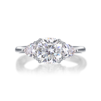 D couleur excellente 2ct coussin coupe Moissanite bague en argent Sterling 925 luxe Design bijoux coeur forme pierres précieuses Combo anneau