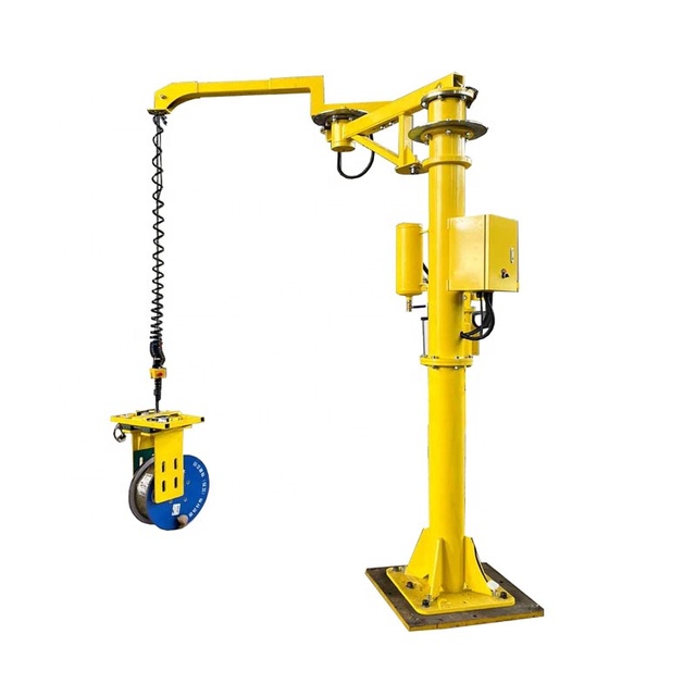 Industrial Knuckle Boom Crane with Flexible Assist Arm and Clamp Gripper for Film/Drum/Coil Handling CE Certified  Load 150kg