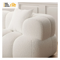 Tela blanca nórdica, tecnología de 4 plazas, sofá de tela, sala de estar, tres teclas de Piano Catproof, sofá Caterpillar, muebles para el hogar Linsy