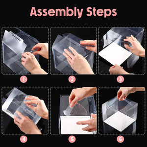Mini Scatola Pieghevole Ecologica Riciclabile Personalizzata per Torte, Scatola Trasparente in Plastica PET PVC per Pasticceria e <span class=keywords><strong>Hamburger</strong></span> - Product Image 4