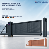 Portail coulissant cantilever robuste avec finition couleur RAL personnalisée pour l'entrée de villas et de communautés résidentielles en Chine