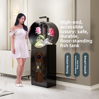 Nouvel aquarium autoportant de taille moyenne, écologique, sans changement d'eau, haute définition, sans filtre à fond en verre, pour bureau et extérieur