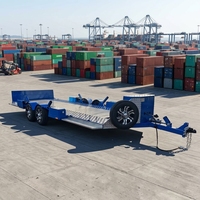 Remorque plateau robuste Blue Beaver Tail à plateforme élargie avec roue de secours, dimensions personnalisées pour le transport de machines de construction