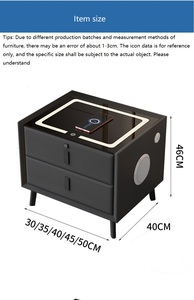 Gabinete de Almacenamiento de Madera Maciza Simple y Moderno, Gabinete de Noche Inteligente Multifuncional - Product Image 5