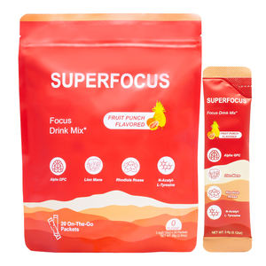 Pó de Bebida Premium Focus com Extrato Duplo de Cogumelo Lion's Mane, L-Tirosina 2000mg, Fosfatidilserina, Zero Açúcar, Keto - Product Image 1