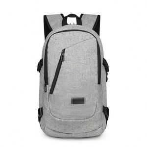 Custom Logo Unisex <b>Black</b> Nylon Oxford <b>Leather</b> Bag Laptop Office <b>Backpack</b> for Men - Product Image 5