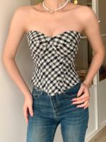 Vente en gros usine – Nouveau corset moulant rétro en maille pour femme, style basique et tendance, idéal pour l'été