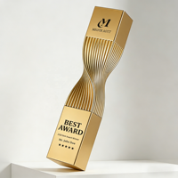 Trophée de luxe haut de gamme créatif en colonne torsadée, trophée commémoratif personnalisé pour concours annuel