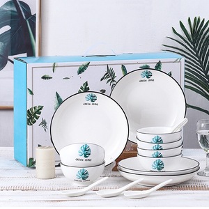 Ensemble d'assiettes à dîner en céramique de porcelaine fine blanche 16 pièces hôtel et fête de mariage vaisselle élégante ustensiles de salle à manger pour mariage et événement - Product Image 2