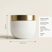 Conception personnalisée à chaud pots de crème carrés en plastique PET cosmétiques conteneurs en forme de bol avec couvercles dorés plusieurs tailles