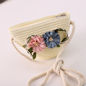 2026 New Children's <b>Hat</b> and <b>Bag</b> Set Summer Wide Brim Beach Straw <b>Hat</b> with Flower and Shoulder Purse <b>Bag</b> for Outdoor - Product Image 2