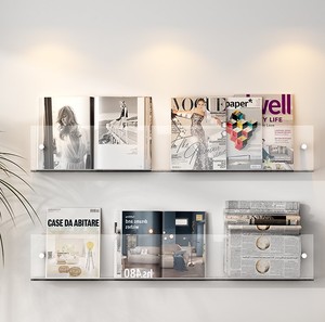 קיר רכוב אקריליק תצוגת מגזין מחזיק עבור בית - Product Image 6