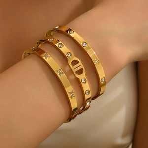 Elegante Bracciale di Lusso alla Moda per Bambini, Stile <span class=keywords><strong>Old</strong></span> Money, Quadrifoglio, in Acciaio Inossidabile di Alta Qualità - Product Image 1