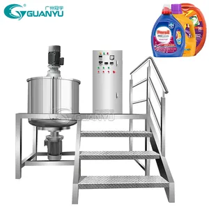 Chemical Liquid Mixing Machine 300l 1000l Shower Gel Liquid Soap Shampoo Mixer Blender Hand Wash Detergent Making Machine