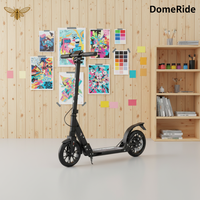 Trottinette pliable pour adultes en alliage d'aluminium avec amortisseur, siège inclus et hauteur réglable, de la marque DomeRide Factory