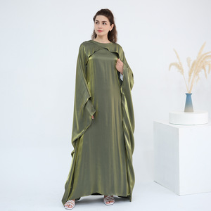 2025 vestido Abaya abierto elegante para <span class=keywords><strong>mujer</strong></span>, <span class=keywords><strong>traje</strong></span> árabe islámico de manga larga informal, estilo modesto, <span class=keywords><strong>tradicional</strong></span> musulmán - Product Image 3