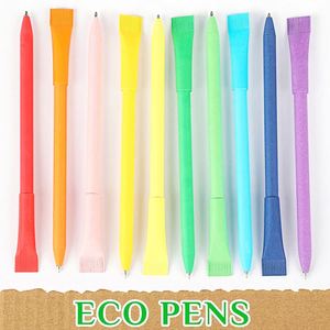 Stylos à bille écologiques en papier kraft personnalisés 1,0 mm – Stylo enroulable en papier avec caractéristiques sportives, design simple et protection de l'environnement - Product Image 5