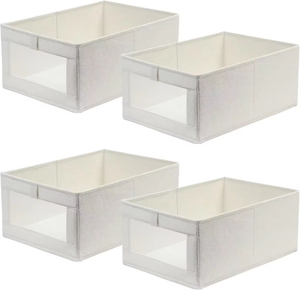 Boîte de <span class=keywords><strong>rangement</strong></span> en lin pliable et écologique moderne pour un intérieur organisé, meubles, chambre à coucher, garde-robe, vêtements et jouets - Product Image 1