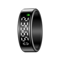 Bague intelligente en acier inoxydable étanche IP68 avec suivi du sommeil et de la fréquence cardiaque par IA, contrôle via application Android