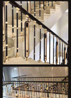 Rampe d'escalier moderne en aluminium résistante à l'eau Homedeco, balustrades, piliers/balustres, installation facile, garantie 1 an, 3D
