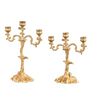 Candélabre en aluminium doré fait main, étanche, design arbre, pour mariage, maison, hôtel, fête d'anniversaire, Noël - Product Image 1