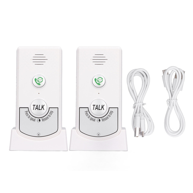 Wireless Voice Intercom Home Smart 2 Way Talk Doorbell for Elderly Caregivers and Disabled People Black