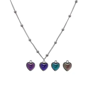 DAIHE Fashion INS New Love Heart Pendant Temperature Color Changing Necklace Kolye