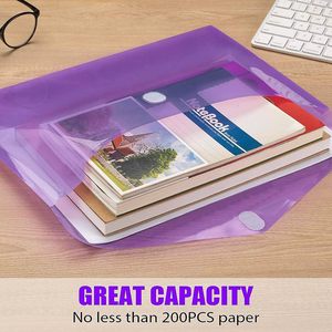 Pochette transparente <span class=keywords><strong>en</strong></span> polyéthylène, classeur plastique format A4 avec pochette pour étiquette, pour documents, fournitures scolaires et de bureau - Product Image 6