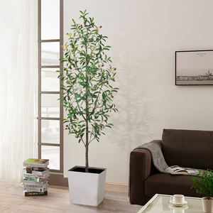 Vente en gros d'oliviers artificiels pour la décoration intérieure 5ft 180cm 6ft Faux <span class=keywords><strong>olivier</strong></span> avec feuilles en plastique de soie Vente en gros de plantes artificielles - Product Image 1