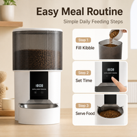 Distributeur automatique de nourriture pour animaux de compagnie avec contrôle de synchronisation par téléphone mobile et Wi-Fi, en matériau ABS intelligent, contrôle vidéo et vocal pour aliments pour chats, produits pour animaux de compagnie