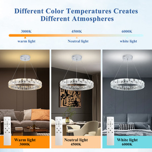 Light luxury living room lamp, post-modern minimalist crystal chandelier, circular dining room <strong>master</strong> bedroom lamp - Product Image 3