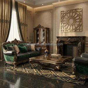 Canapé en velours sculpté de luxe prêt à l'emploi pour palais, villas, halls d'hôtels et projets FF&E classiques - Product Image 4