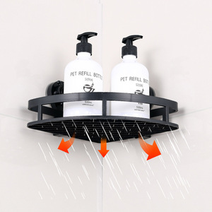 Mensola Angolare Moderna in Plastica per <span class=keywords><strong>Bagno</strong></span>, <span class=keywords><strong>Porta</strong></span> <span class=keywords><strong>Asciugamani</strong></span> Senza Foratura, Installazione con <span class=keywords><strong>Ventosa</strong></span> in Acciaio Inox - Product Image 3