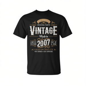 Camiseta vintage del 18.º cumpleaños de 2007, edición limitada, calidad premium - Product Image 2
