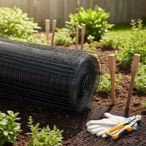 Malla de alambre de acero galvanizado recubierta de vinilo para cercas de jardín, color negro, 36 pulgadas x 50 pies, malla de 1 pulgada, para cercado de jardines. - Product Image 2