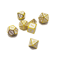 Jeu de dés polyédriques en métal émaillé avec cadre doré, 7 pièces, pour DND RPG, jeu de table, dés D6 individuels disponibles